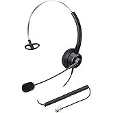 Callez Phone Headsets RJ9 with Noise Cancelling Microphone, Corded Office Telephone Headset Compatible with Polycom VVX201 VVX250 VVX350 VVX311 VVX310 VVX400 VVX410 VVX411 VVX500 Landline Phones
