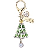 MONNEL MC688 Little Christmas Tree Lobster Clasp Charm for Women with Velvet Bag (Green,1 Piece)