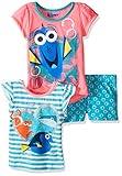 Disney Little Girls 3 Piece Finding Dory Short Set, Green, 6