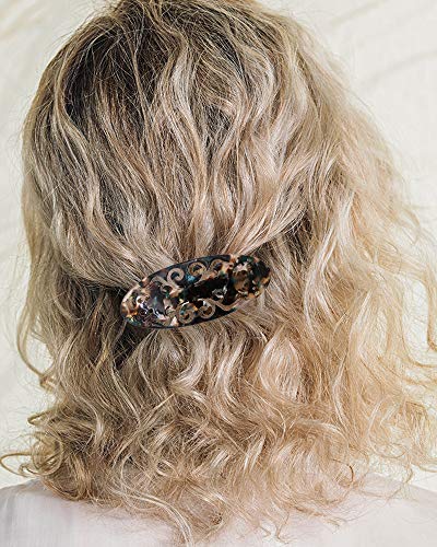 2PCS Medium Small Midnight Forest Leaf Barrettes Set Hair Accessories for Women