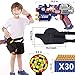 EXSPORT Blaster Gun with Tactical Waist Bag Holster, Paper Shooting Target, Refill Foam Bullet Darts 30PCS and Hand Wrist for Blaster Gun Compatible with Nerf Guns N-Strike Elite Series