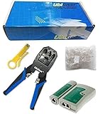 UbiGear Cable Tester +Crimp Crimper +100 RJ45 CAT5 CAT5e Connector Plug Network Tool Kits (Crimper315)