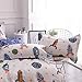 BuLuTu Cotton Space Rocket Print Bed Pillowcases Set of 2 Queen White Universe Adventure Theme Star Kids Pillow Covers Decorative Standard for Boys Girls Envelope Closure End (2 Pieces,20