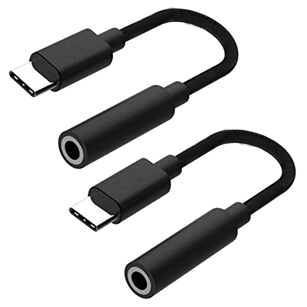 Type C to 3.5mm Headphone Jack Adapter（2 Pack）Type C 3.1 Male to 3.5mm Female Stereo Audio Headphone Cable for Motorola Moto Z Droid, XPS13, Macbook Pro and More Port Devices