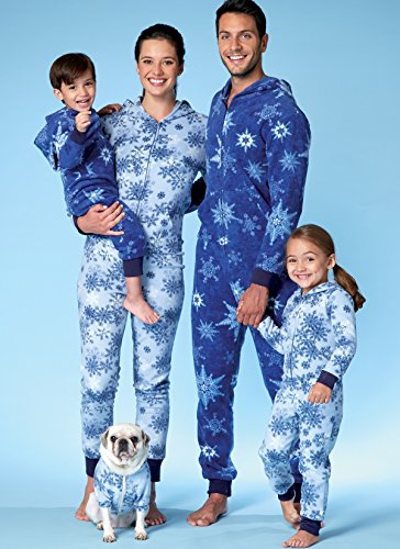 McCall's Patterns M7518ADT Hooded Jumpsuits and Dog Coat with Kangaroo Pocket
