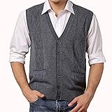 M-Empire Men's Wool Cardigan Sweater Vest