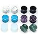 PiercingJ 12pcs Natural Gem Stone Double Flared Saddle Plug Gauge Ear Stretcher Piercing Jewelry Gauge kit 2g 0g 00g 12mm 14mm