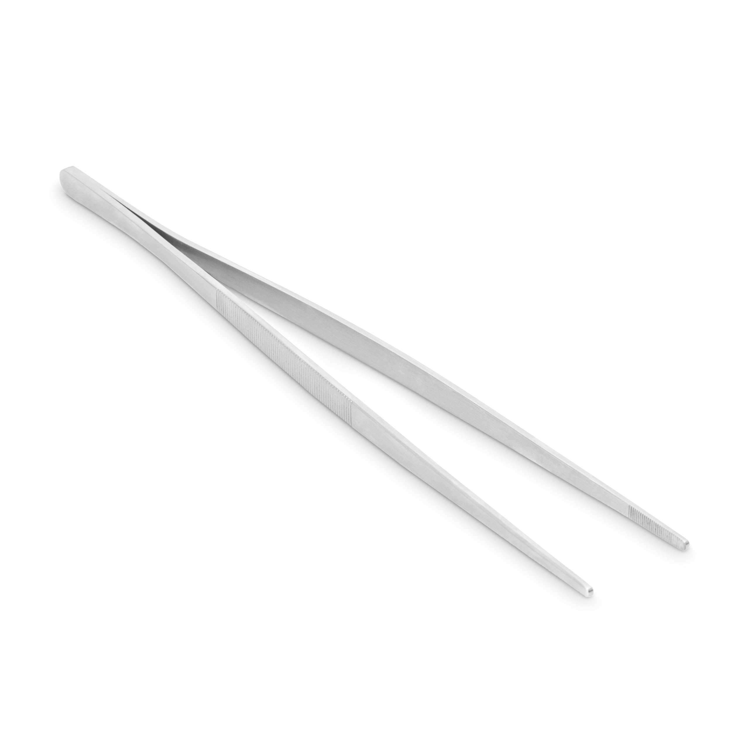 Weber Tongs (30cm), made of stainless steel, ideal for turning delicate grill food such as asparagus, shrimp, mussels, or vegetables - Silver (6208)