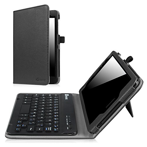 Fintie AT&T Trek 2 HD Keyboard Case (Model 6461A) - Premium PU Leather Folio Stand Cover with Removable Wireless Bluetooth Keyboard for AT&T Trek 2 HD 8 inch 4G LTE Android Tablet 2016 Release, Black