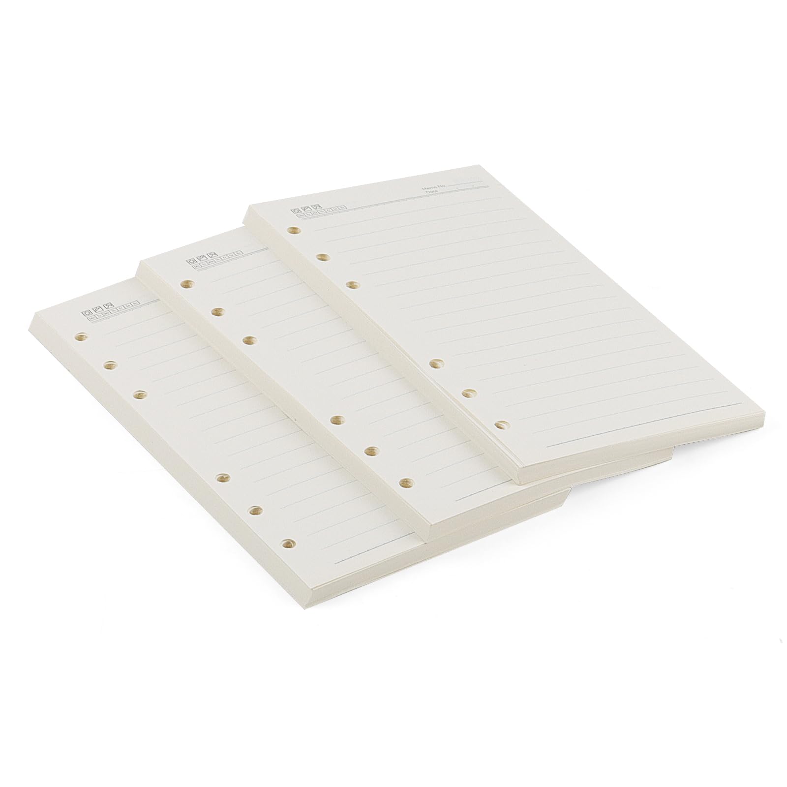 JAPCHET 3 Pack A6 Lined Paper, 180 Sheet /360 Page Refill Lined Paper, 6 Holes Binder Paper for Diary Planner DIY