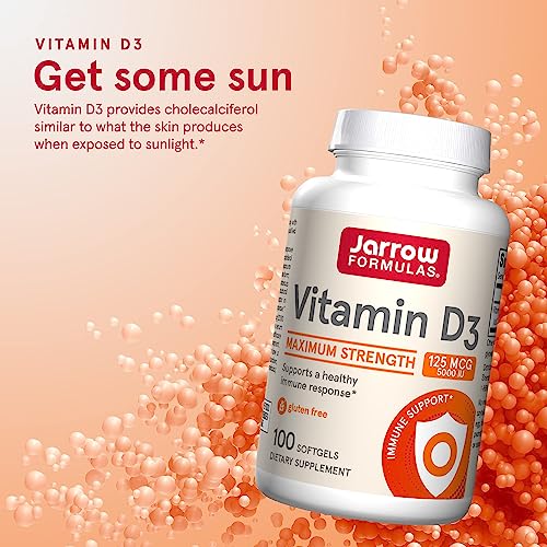 Jarrow Formulas Vitamin D3 5000 IU (125 mcg) 100 Servings (Softgels