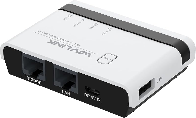 WAVLINK USB WiFi Wireless Print Server 10/100Mbps LAN Bridge 480Mbps USB2.0 Mac