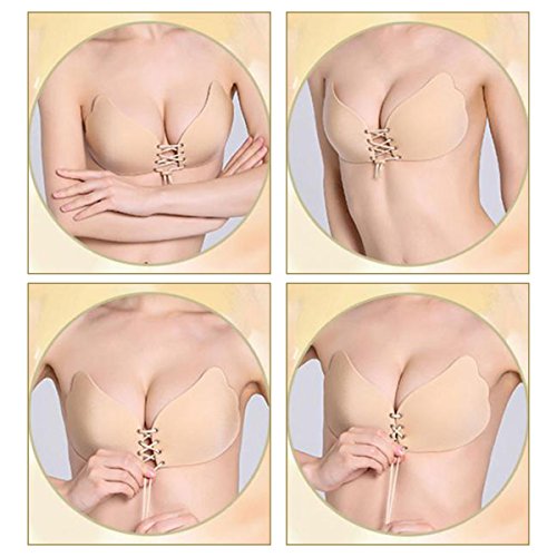 [Newest Version] Adhesive Bra Push up Strapless Invisible Bra Pair of 2 - Thumbnail 4