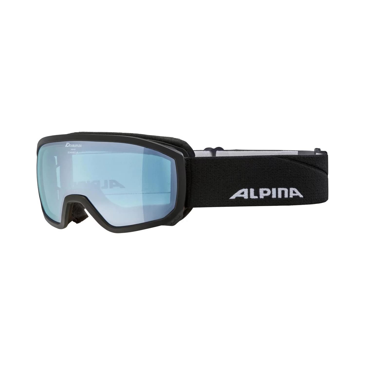 ALPINA Unisex - Children, SCARABEO JR. Q-LITE ski goggles, black-blue, One Size