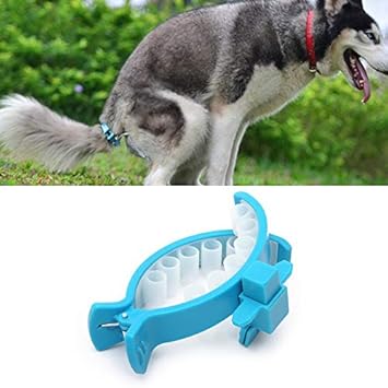 SRI Dog Hands-Free Poop Collector Silicone Clip and Tail Holder Clamp with 20 Pcs Bags (Small), Blue, Small, 500 g