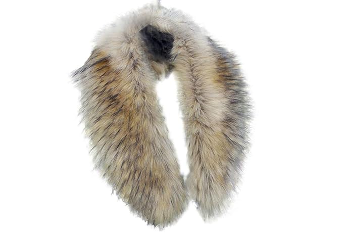 DreamyDesign Damen Winter Schal Fuchspelz Kragen Pelzkragen Pelzschal Stolen Kunstpelz Fellimitat Fuchs Waschbär Fuchs Kapuze