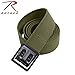 Rothco Web Belts With Open Face Buckle, Olive Drab, Black Buckle