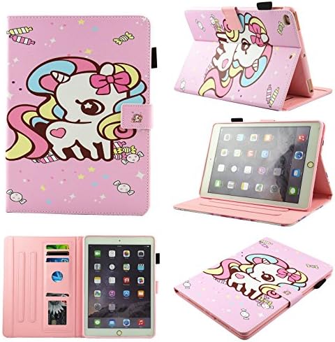 New iPad 9.7 Inch 2017/2018 Case/IPad Air/Air 2 Case, Chgdss [Anti-Skid Support] Colorful Painting Auto Wake/Sleep Corner Protection Cover, for Apple iPad 9.7 2017/2018 /iPad Air 1 2 - Candy Unicorn