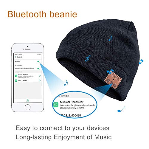 image for Seenlast Bluetooth Beanie Hat Stereo Speaker & Mic Hands Free Talking 