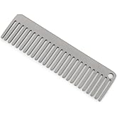 TONYFY Titanium Hair Comb for Men Women, Fine Tooth Comb for Curls | Metal Mustache Hair Comb, Anti-Static Brush with Satin Finish, Compact Pocket Grooming Brush for Travel and Daily Carry