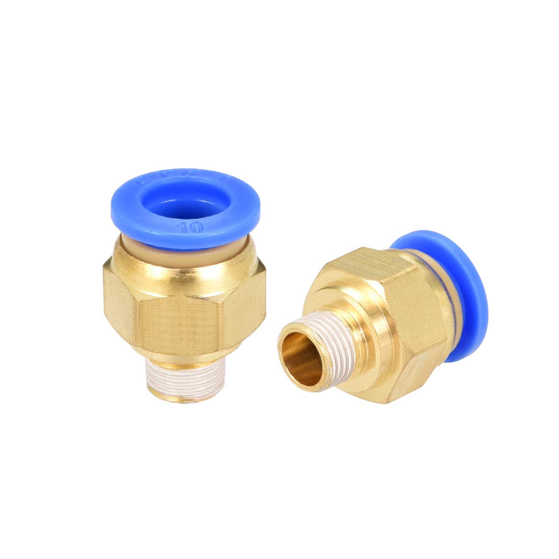 sourcing map Straight Pneumatic Push to Quick Connect Fittings G1/8 Male x 10mm Tube OD 2pcs
