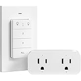 DEWENWILS Remote Control Outlet Wireless Light Switch, 2 Independent Control Sockets Electrical Remote Outlet Switch for Plug