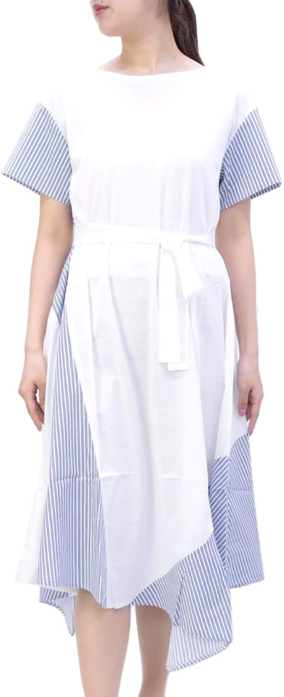 Amazon Co Jp マックスマーラ ウィークエンド Maxmara Weekend 半袖 ワンピース ストライプ ホワイト Palazzi Wh 003 ss 並行輸入品 服 ファッション小物