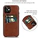 TENDLIN Compatible with iPhone 11 Case Wallet Design Premium Leather Case with 2 Card Holder Slots (Brown)