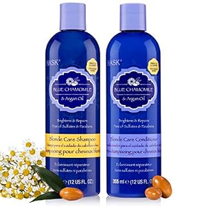 HASK BLUE CHAMOMILE Blonde Hair Care Shampoo + Conditioner Set for All Hair Types, Color Safe, Gluten-Free, Sulfate-Free…