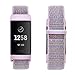 VIGOSS Nylon Bands Compatible with Fitbit Charge 3/3 SE Band Soft Breathable Nylon Sport Loop Charge3 Strap with Pink Adapters Bracelet for Fitbit Charge 3/3 SE Smartwatch 5