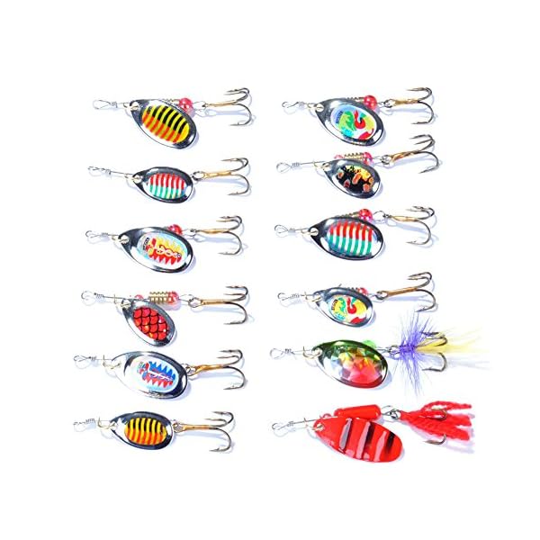 DrFish-Assortted-5-Lure-Boxes-Loaded-60-Bass-Fishing-Baits-Spinners-Rooster-Tail-Trout-Spoons-Soft-Plastic-Shads-Crankbaits-Minnow-Popper-Lures-Variety-Kit