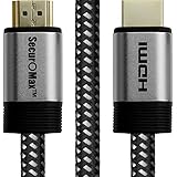 HDMI Cable 6ft - HDMI 2.0 (4K) Ready - 28AWG Braided Cord - High Speed 18Gbps - Gold Plated Connectors - Ethernet, Audio Return - Video 4K 2160p, HD 1080p, 3D - Xbox PlayStation PS3 PS4 PC Apple TV