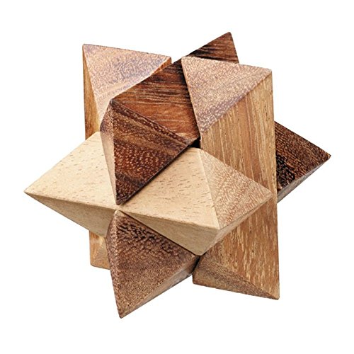 Handmade Wooden Mini Puzzle Shooting Star: Handmade & Organic Wooden Star Puzzle for Adults