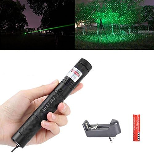 Green L-a-s-e-r Pointer Pen, Demo Remote Pen Travel Outdoor Flashlight with Adjustable Focus
