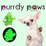 Soft Nail Caps For Dog Claws GLOW-IN-THE-DARK * LARGE * Purrdy Paws Brand
