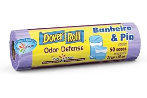 Dover-Roll Odor Defense Banheiro & Pia Lilás, Rolo com 50 Sacos para Lixo Pure Fresh
