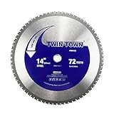 TWIN-TOWN 14-Inch 72 Teeth Dry Cut Steel and Ferrous Metal Saw Blade with 1-Inch Arbor