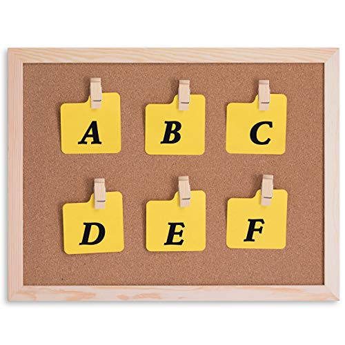Favide Push Pin Clips, 50 Paper Wooden Clips with Pins for Cork Boards, Bulletin Boards and Cubicle Walls, Pinning No Holes for Paper, Creative Paper Clips with Craft Projects for Offices School
