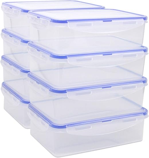 Kitchen Hardware Collection [8 Pack] Plastic Food Storage