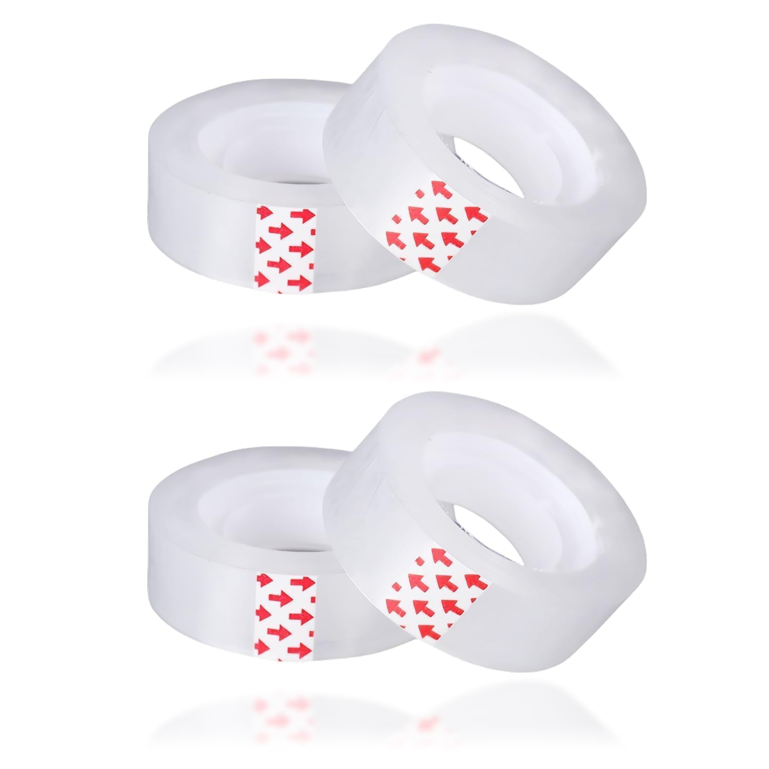 4 Small Clear Tapes, 18mm x 30m Sellotape Rolls Cellotape Small Rolls Refills Transparent Packing Tape Gift Wrapping Tape Invisible Sticky Sellotape for Dispenser Home Office (18mm x 30m/ 4 rolls)