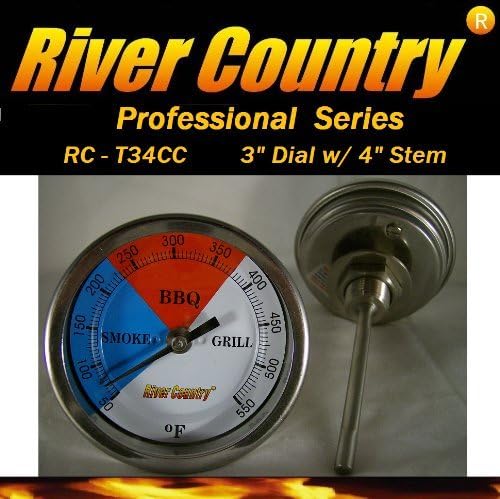 3 River Country (RC-T34CC) Adjustable BBQ, Grill, Smoker Thermometer (50 to 550F), Model: RC-T34, Home &amp; Garden Store