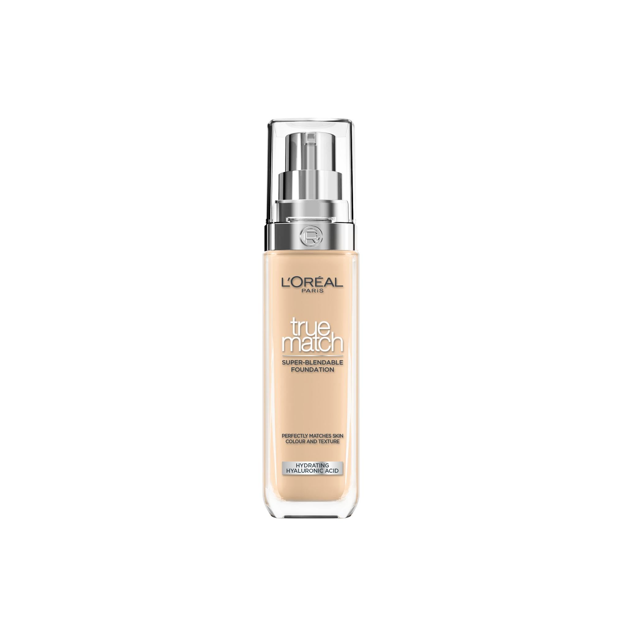 L'Oréal Paris Foundation for Face, Skincare Infused with Hyaluronic Acid, True Match Hydrating Liquid Foundation for All Skin Tones, SPF 16, 4n Beige, 30 ml — image 1