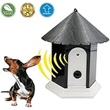 Ultrasonic Outdoor Anti Barking Deterrent - Bird House Shaped Sonic Bark Controller by HappyHapi, Small Size, Household Training Tool, No Harm To Pets, Plant, Human