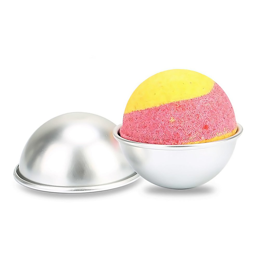 Bath Bomb Mold，5 Sizes 10 Pieces Metal Bath Bomb Mold Kit(2 Hemispheres, 2 Starfish, 2 Heart, 2 Shell, 2 Petal) with 5 Spoons for Bath Bomb Making, Handmade Cakes and Crafts
