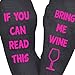 DOINSHOP Unisex Creative Fashion Socks IF YOU CAN READ THIS Print Knitting Socks (Bring Me Wine)