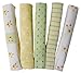 Big Oshi Baby Essentials 5 Pack Flannel Receiving Blankets, Green