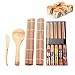 Fu Store Sushi Making Kit Set 9 PCS-Sushi Rolling Mats Rice Paddle Rice Spreader Sushi Roller Bamboo Beginner Sushi Maker
