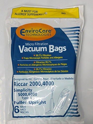 Household Supplies Vacuum Cleaner Bags 12 Riccar Type A Vacuum Bags for 2000, 4000 Simplicity 5000, 6000