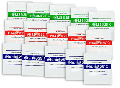 15-Pack Buffer Powder for pH Meters - Works with All Electronic pH Meters