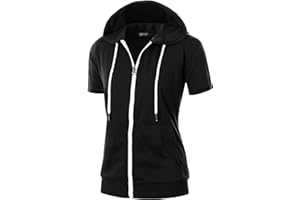 GIVON Womens Slim Fit Zip Up Hoodie Short Sleeve Thin Jacket Full Zip Sweatshirt with Plus Size